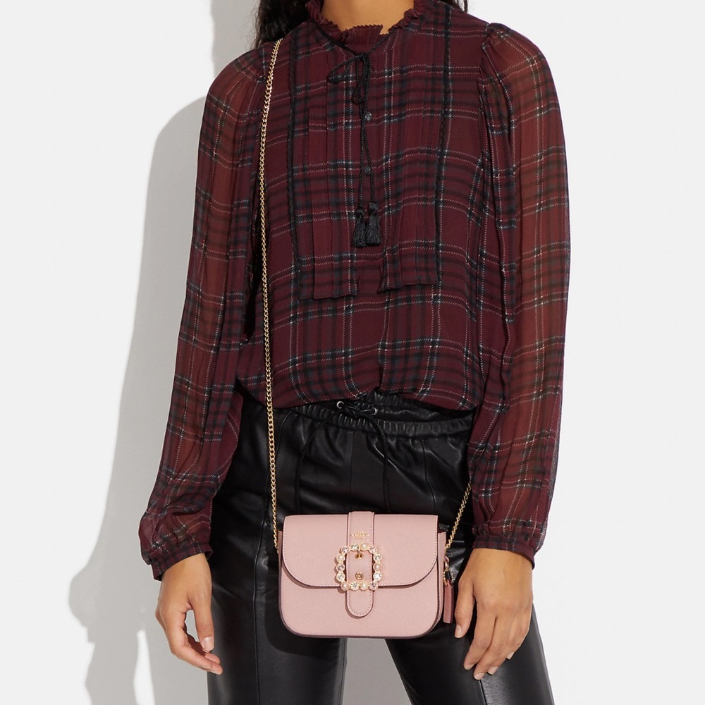 Coach Gemma Crossbody With Jeweled Buckle In Powder Pink Multi - Picture 11 of 11